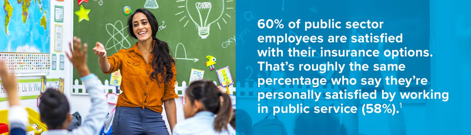 60% of public sector employees are satisfied with their insurance options.