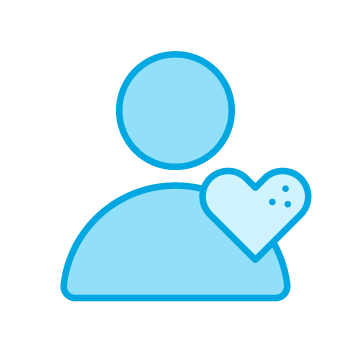 person with heart icon